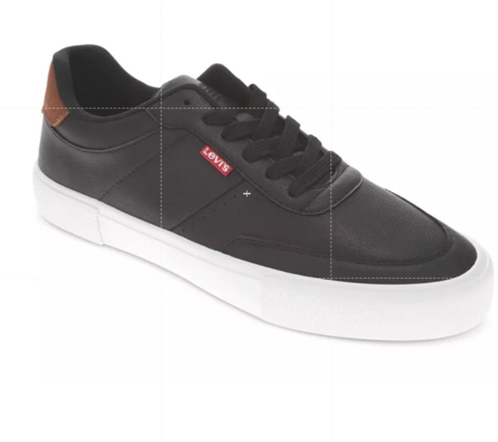 Levi's Munro NM Shoes Mens Size 8 Black Tan Faux Leather Casual Sneakers New Box